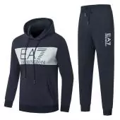 new emporio armani Trainingsanzug hoodie center logo navy blue
